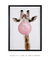 Quadro Decorativo Infantil Girafa Chiclete Bubble Rosa - Quadros Incríveis