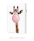 Quadro Decorativo Infantil Girafa Chiclete Bubble Rosa - comprar online