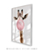 Quadro Decorativo Infantil Girafa Chiclete Bubble Rosa