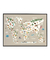 Quadro Decorativo Infantil Mapa Mundi Animais Bege