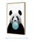 Quadro Decorativo Infantil Panda Chiclete Bubble Azul