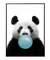 Quadro Decorativo Infantil Panda Chiclete Bubble Azul