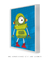 Quadro Decorativo Infantil Robô Verde e Azul - loja online