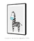Quadro Decorativo Infantil Zebra Azul Safari - Quadros Incríveis