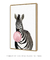 Quadro Decorativo infantil Zebra Chiclete Bubble Rosa - comprar online