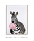 Quadro Decorativo infantil Zebra Chiclete Bubble Rosa - comprar online