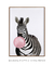 Quadro Decorativo infantil Zebra Chiclete Bubble Rosa - Quadros Incríveis