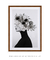Quadro Decorativo Mulher Flores Na Cabeça Perfil Preto e Branco - comprar online