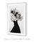 Quadro Decorativo Mulher Flores Na Cabeça Perfil Preto e Branco na internet