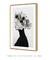 Quadro Decorativo Mulher Flores Na Cabeça Perfil Preto e Branco - Quadros Incríveis