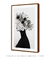 Quadro Decorativo Mulher Flores Na Cabeça Perfil Preto e Branco - loja online