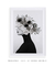 Imagem do Quadro Decorativo Mulher Flores Na Cabeça Perfil Preto e Branco