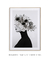 Quadro Decorativo Mulher Flores Na Cabeça Perfil Preto e Branco - comprar online