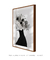 Quadro Decorativo Mulher Flores Na Cabeça Perfil Preto e Branco - loja online
