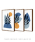 Quadros Decorativos Abstratos Azuis Formas Orgânicas - Composição com 3 Quadros na internet