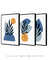 Quadros Decorativos Abstratos Azuis Formas Orgânicas - Composição com 3 Quadros na internet