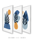 Imagem do Quadros Decorativos Abstratos Azuis Formas Orgânicas - Composição com 3 Quadros