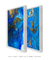 Quadros Decorativos Abstratos Mármore Azul Royal e Dourado - Composição com 2 Quadros - Quadros Incríveis