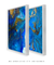 Quadros Decorativos Abstratos Mármore Azul Royal e Dourado - Composição com 2 Quadros - loja online