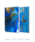 Quadros Decorativos Abstratos Mármore Azul Royal e Dourado - Composição com 2 Quadros