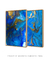 Quadros Decorativos Abstratos Mármore Azul Royal e Dourado - Composição com 2 Quadros - comprar online