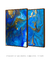 Quadros Decorativos Abstratos Mármore Azul Royal e Dourado - Composição com 2 Quadros - comprar online