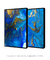 Quadros Decorativos Abstratos Mármore Azul Royal e Dourado - Composição com 2 Quadros - Quadros Incríveis