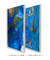 Quadros Decorativos Abstratos Mármore Azul Royal e Dourado - Composição com 2 Quadros