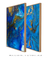 Quadros Decorativos Abstratos Mármore Azul Royal e Dourado - Composição com 2 Quadros na internet
