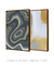 Quadros Decorativos Abstratos Mármore Cinza e Dourado - Composição com 2 Quadros - Quadros Incríveis