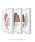 Quadros Decorativos Abstratos Plantas Folhagens - Composição com 3 Quadros - Quadros Incríveis