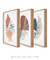 Quadros Decorativos Abstratos Plantas Folhagens - Composição com 3 Quadros