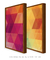 Quadros Decorativos Abstratos Rosa e Amarelo - Composição com 2 Quadros - comprar online