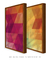 Quadros Decorativos Abstratos Rosa e Amarelo - Composição com 2 Quadros na internet