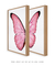 Imagem do Quadros Decorativos Asas de Borboleta Rosa - Composição com 2 Quadros