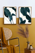 Quadros Decorativos Folhagens Mármore - Composição com 2 Quadros