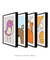 Quadros Decorativos Infantis Animais Colors - Composição com 4 Quadros - Quadros Incríveis