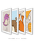 Imagem do Quadros Decorativos Infantis Animais Colors - Composição com 4 Quadros
