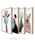 Quadros Decorativos Infantis Chiclete Bubble Azul - Composição com 4 Quadros - loja online