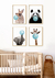 Quadros Decorativos Infantis Chiclete Bubble Azul - Composição com 4 Quadros