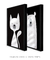 Quadros Decorativos Infantis Gato Branco e Urso Branco - Composição com 2 Quadros - loja online