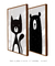 Quadros Decorativos Infantis Gato Preto e Urso Preto - Composição com 2 Quadros - loja online