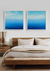 Quadros Decorativos Mar Azul Tranquilo Paisagem - Composição com 2 Quadros