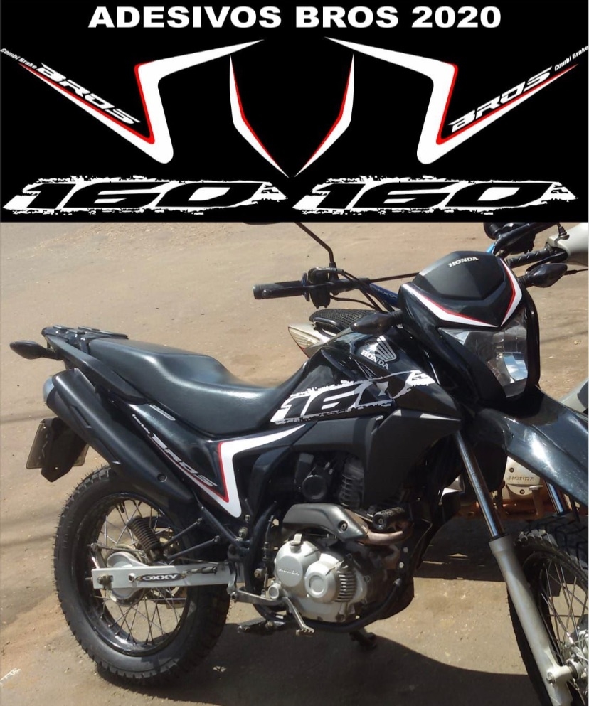 Adesivo Bros 160 2022/2023 - Kit Adesivos Moto Branca.1