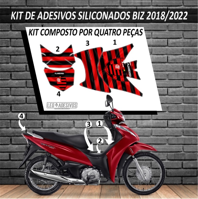 Adesivo Biz 110-i Fluorescente 2018 a 2023