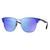 Lentes de Sol Ray-Ban Blaze Clubmaster 3576 153/7V Negro/Azul Espejado