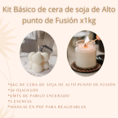 Kit Basico Cera de soja de Alta Fusión x1kg + Insumos + Manuales en pdf