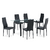Mobi Comedor de Cristal con 6 sillas Modelo Burgos Color Negro Largo 140 cm - comprar en línea