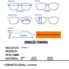 Óculos Armação Feminino AF253 - comprar online