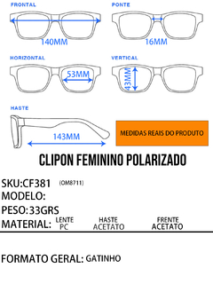 Armação Feminina + Clipon 3 em 1 CF381